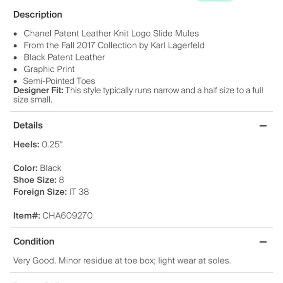 CHANEL Patent Leather Knit Mules - Picture 6 of 6